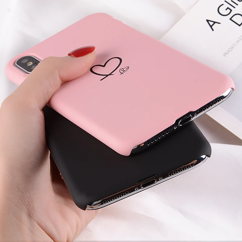Lovebay чехол для телефона для iPhone 6, 6s, 7, 8 Plus, X, XR, XS Max, модный жесткий чехол из поликарбоната с мультипликационным принтом Love Heart love is simple для iPhone 8, чехол Capa