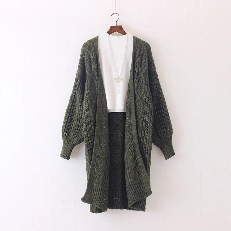 Bella Philosophy Women New Long Cardigans Winter Open Stitch Poncho Knitting Sweater V Neck Oversized Jacket Coat |