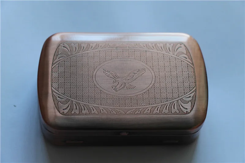 5 шт./лот бронзовый металлический Карманный табачный ящик винтажная сигарета с