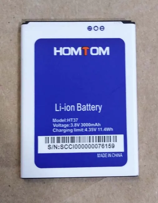 Оригинальный HOMTOM HT37 телефон аккумулятор 3000mah 3 8 V для смартфон 3G 5 0 &quot720 * 1280px MTK6580