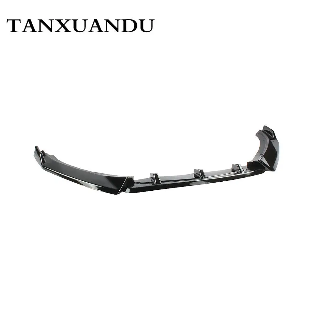 Окрашенный глянцевый черный 3 ступенчатый передний бампер спойлер для нижнего