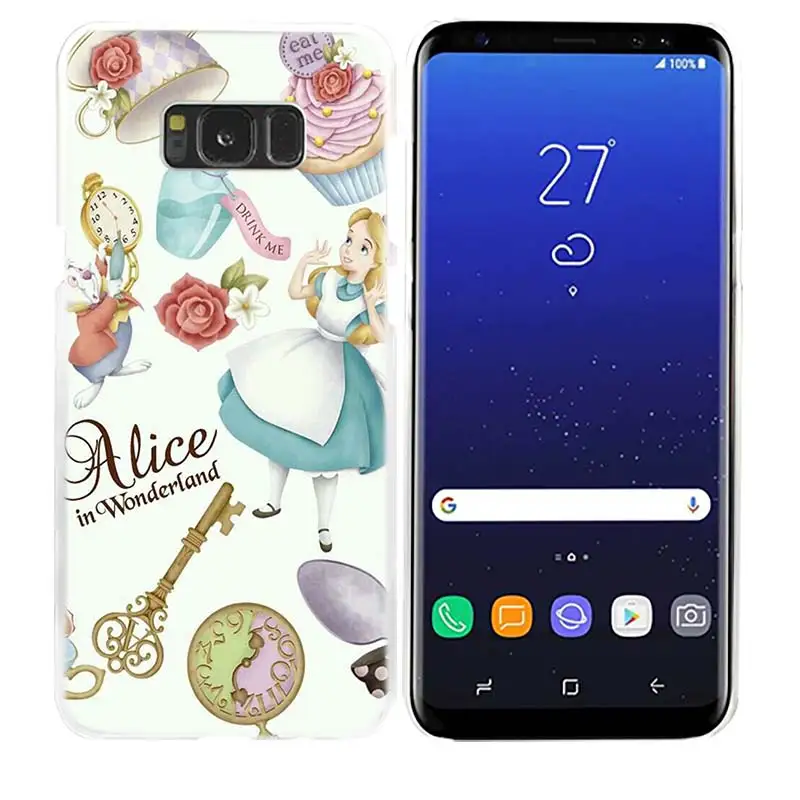 04 Чехол Алиса в стране чудес для samsung Galaxy S8 S9 Plus S4 S5 Mini S6 S7 Edge, прозрачный чехол, твердый пластиковый чехол для телефона - Цвет: 04