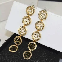 charmcci fashion luxury full crystal rhinestones star long statement drop earrings wedding women party jewelry accessories