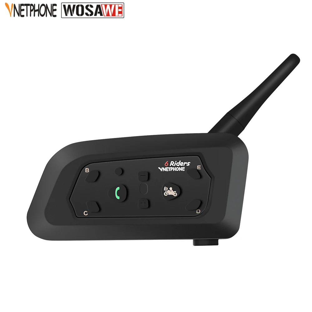 VNETPHONE V6 6 переговорник для водителей шлем Bluetooth гарнитура Лыжный мотоцикл Comunicador Capacete наушники Динамик для IP65 MP3 gps