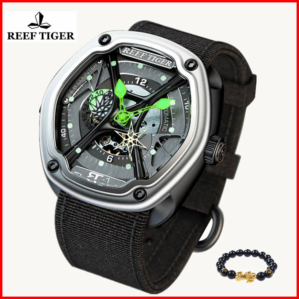 Часы Reef Tiger мужские спортивные водонепроницаемые светящиеся