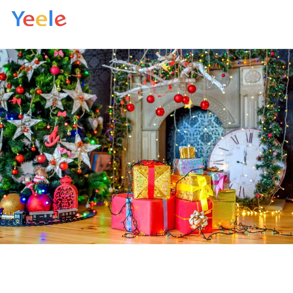 Фоны для фотосъемки Yeele с изображением рождественского магазина носков дерева