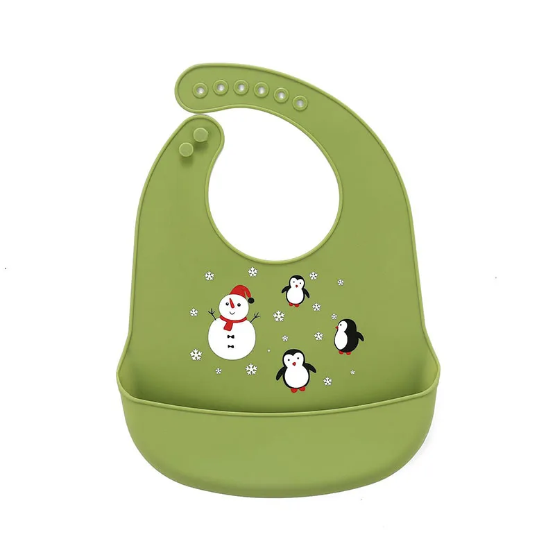 style 1 penguin Мультяшные детские нагрудники водонепроницаемые Baberos силиконовые дети девочка нагрудник для мальчика регулируемое питание новорожденного вещи слюнявчик Bavoir - Цвет: style 1 penguin