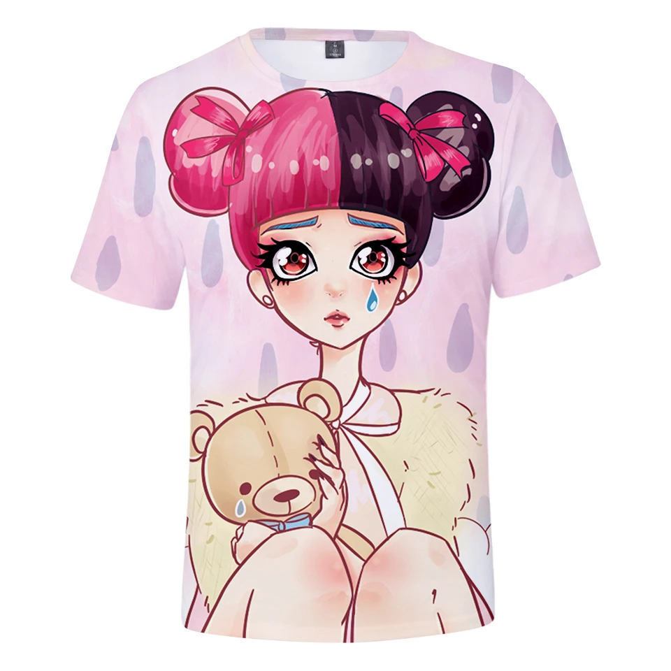 LUCKYFRIDAYF CRY BABY print 3D Fashion Print Short Sleeve T-Shirt Women Pop Top Summer Femele Cotton Clothes | Женская одежда