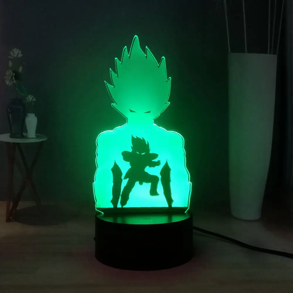 Забавный Жемчуг дракона 3D оптический ночник Сон Гоку USB сенсорный датчик