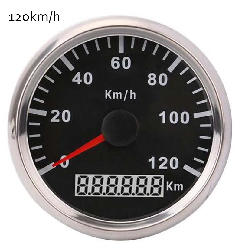 85 мм Универсальный Автомобильный gps скоростной метр 120 км/ч для автомобиля грузовика 9-32 в водонепроницаемый датчик с красной подсветкой показывает ODO