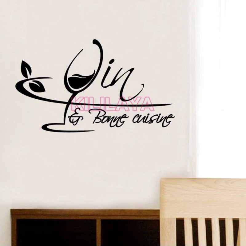 Наклейки Французской Кухни Vin Et Bonne Стены Винила Стикера Настенной Росписи