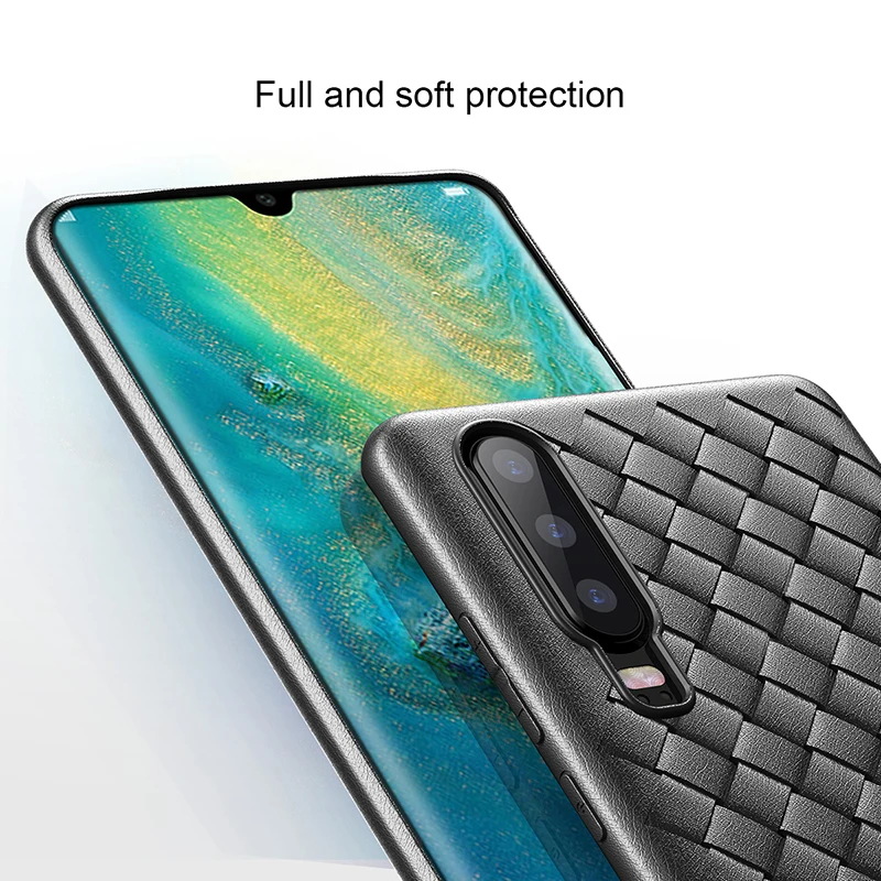 Роскошный чехол Baseus для huawei P30 Pro противоударный на заднюю панель Мягкий ТПУ
