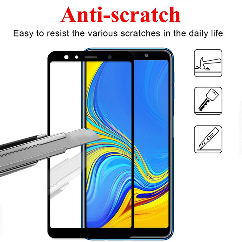 Защитное стекло для Samsung Galaxy A7 2018 A8 A6 Plus A5 A8s A730 закаленное экрана A 7 8 6 | Мобильные