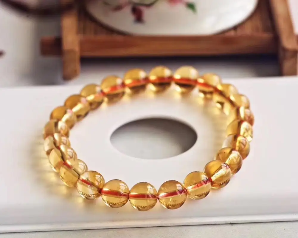 Топ натуральный цитрин желтые Драгоценные Камни Круглые бусины для женщин 7 мм 8 9