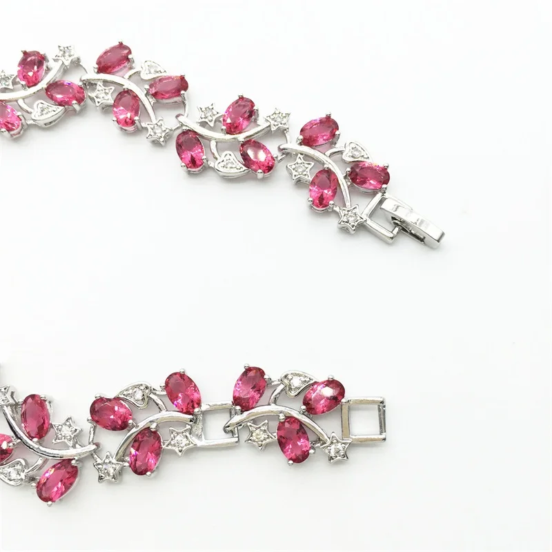 Женский браслет цепочка из серебра с фианитом 8 дюймов 20 см|sterling silver chain bracelet|chain