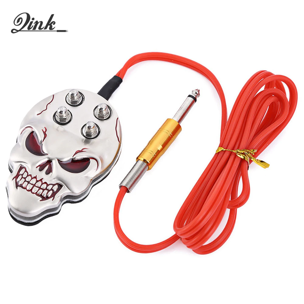 

QINK Skull Tattoo Foot Pedal Switch Control Tattoo Supply for Tattoo Machine Frame Gun Wholesale Grips
