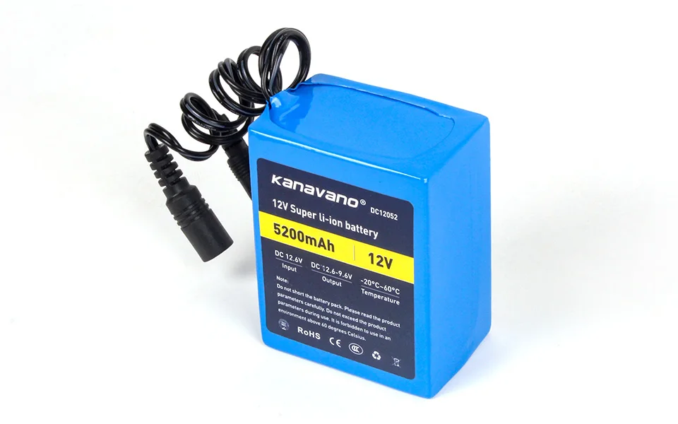 Kanavano 12 v BMS 5200 mAh литий-ионная батарея 18650 литий-ионная аккумуляторная батарея и зарядное устройство 12,6 V 1A