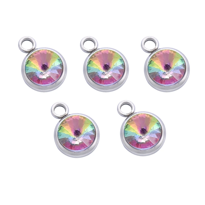 FUNIQUE Женская мода карамельного цвета циркон нержавеющая сталь Круглые Подвески