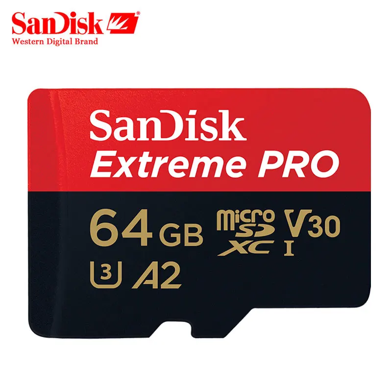 Двойной Флеш-накопитель SanDisk Extreme PRO microSDXC UHS-I Card 64 Гб 128 ГБ 256 ГБ до 170 МБ/с. читать Скорость U3 V30 A2 памяти карта TransFlash карты памяти 4 K