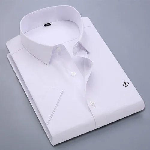 Dudalina Camisa, мужская рубашка, короткий рукав, мужская рубашка, брендовая одежда, повседневная, облегающая, Camisa Social Masculina Chemise Homme, без карманов - Цвет: PM-2030WHITE