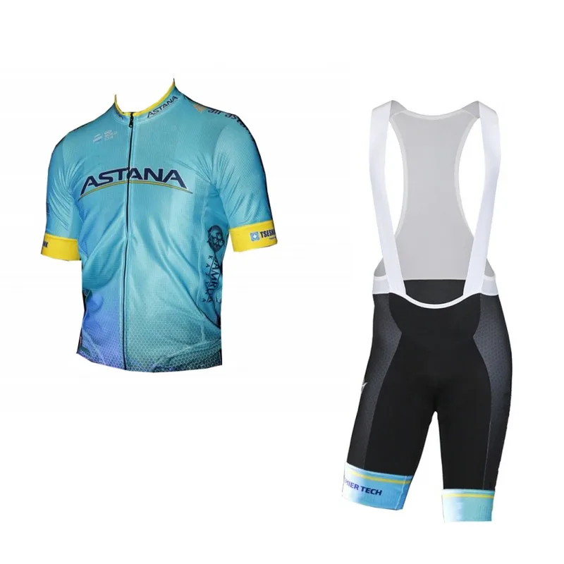 BIB astana Pro team black mitchelton набор велосипедных Джерси, Майо MTB Racing ropa Ciclismo, короткий рукав, летняя велосипедная одежда, гелевая - Цвет: BIB astana