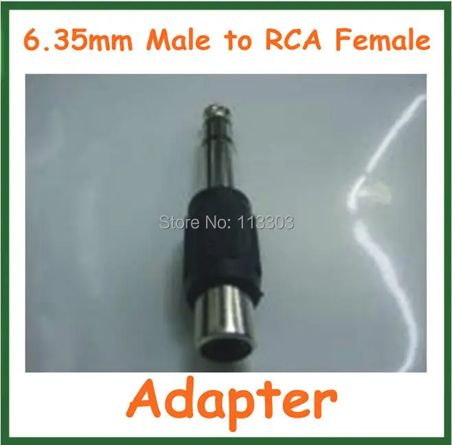 

5pcs Converter 6.35mm Male to RCA Female Jack Plug Adapter Coupler Extender Connector
