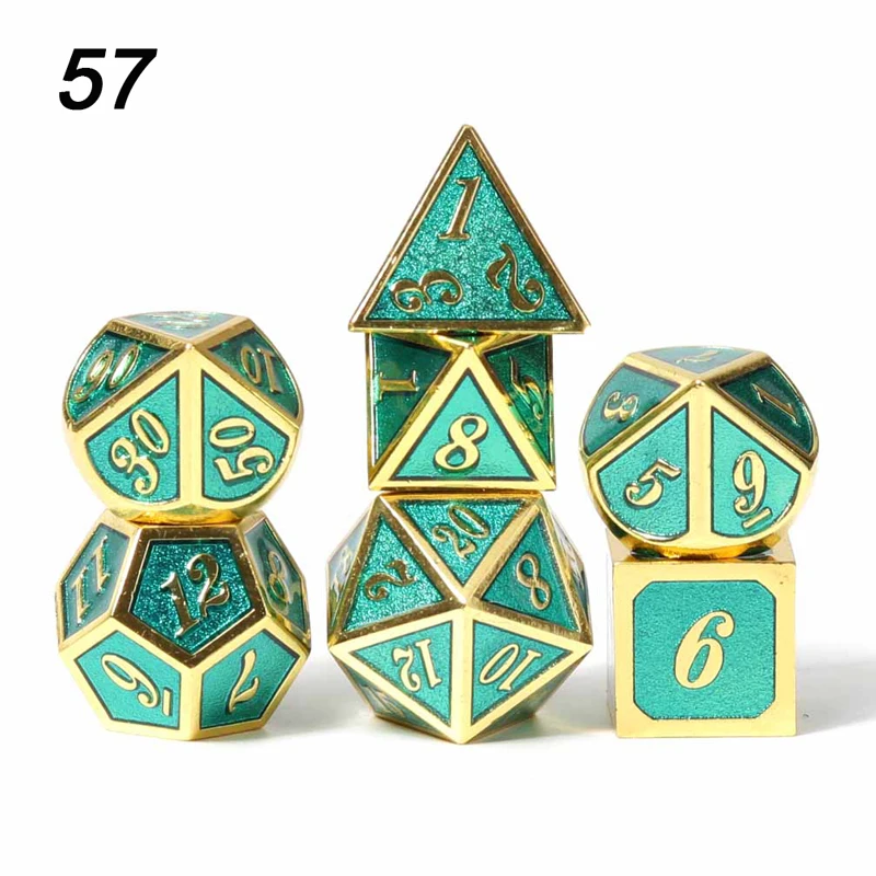 Chengshuo игральные кости DND Металл РГП набор многогранных подземелья и дракон d20 10 8 зеленые настольные игры цинковый сплав зеленый цифровой рисунок кости