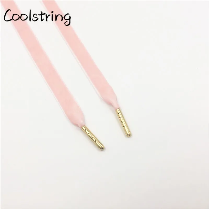 1613-2 Light Pink Go Coolstring Новые плоские односторонние вельветовые шнурки фантастические нейлоновые шнурки для обуви с металлическими наконечниками кроссовки спортивные шнурки - Цвет: 1613-2 Light Pink Go