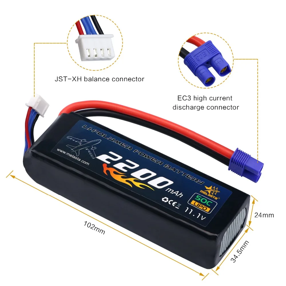 3S 11 1 V 2200mAh 50C Lipo RC батарея с EC3 коннектором для самолета вертолета автомобиля