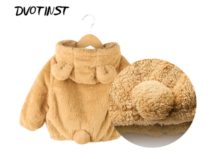 Dvotinst Baby Boys Girls Clothes Winter Plush Cute Bear Coat Jacket+Shorts Set Outfit Infant Toddler Costume Clothing Playsuit | Детская