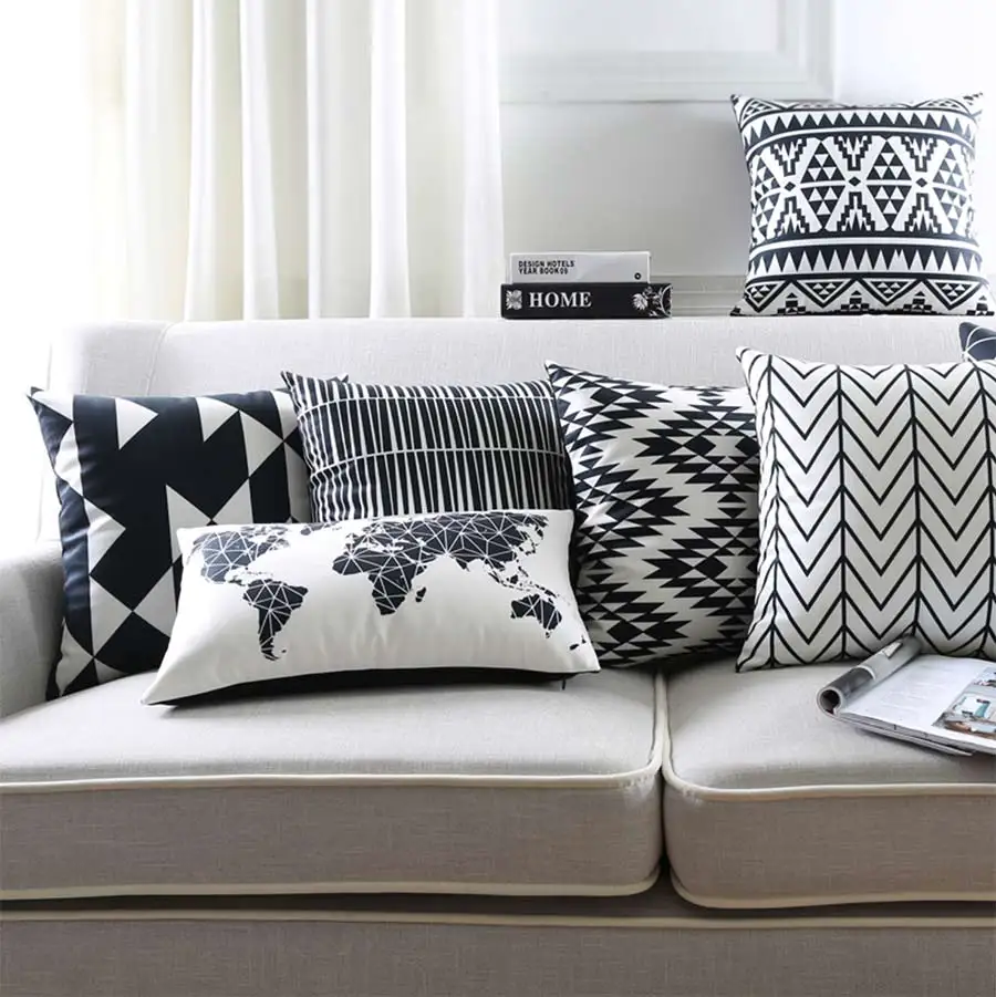Бесплатная доставка! Геометрическая черная квадратная наволочка 45 53 30x50 для