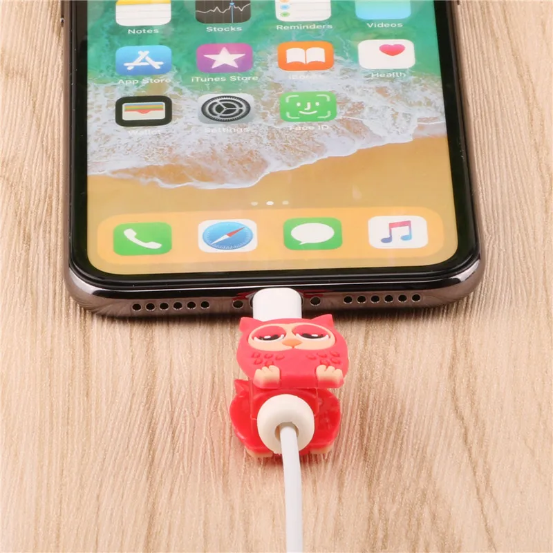 Siancs 2 шт. симпатичный usb кабель защитный чехол для кабеля чехол для IPhoneXS 7 8 плюс стежка для защиты кабеля в подарок зарядный кабель "мультяшка" кабель протектор