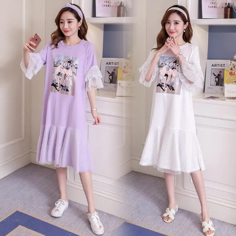 2019 New Brand Summer Maternity Dress Woman Fashion Large Size Pregnant Casual QV892 | Мать и ребенок