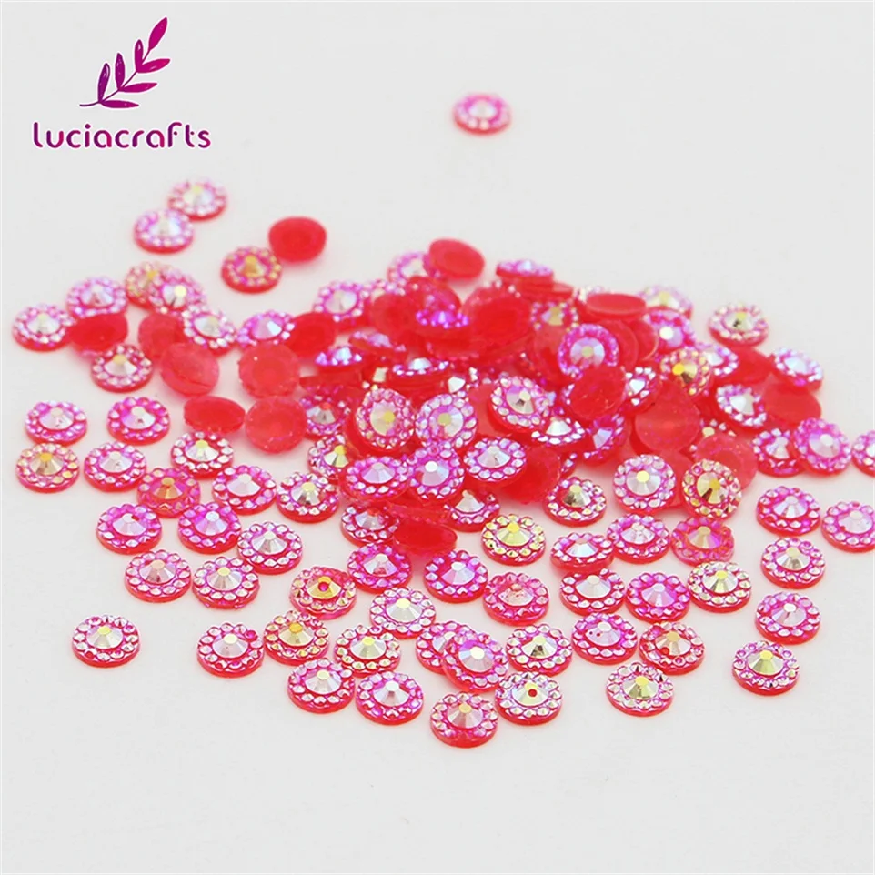Lucia crafts 144 шт/288 шт 5 мм варианты нескольких цветов блеск Подсолнух смолы дрель плоская задняя часть шарика украшения G0209