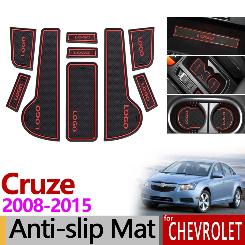 Для Chevrolet Cruze 2008 ~ 2015 9 шт противоскользящие резиновые ворота Слот для чашки коврик