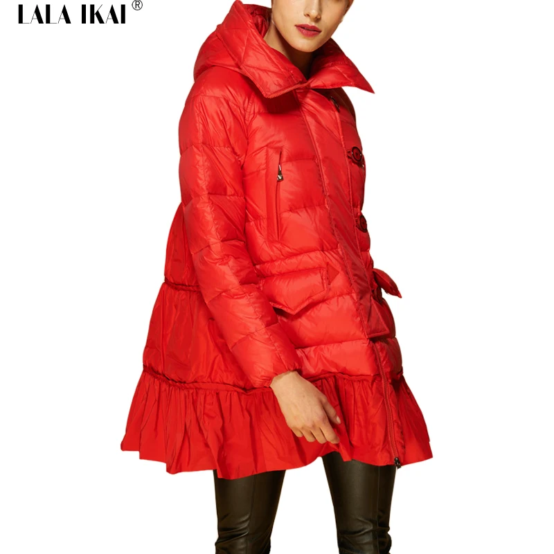 С капюшоном Зимнее Пальто Женщин 2016 Тип Плащ Мода Вниз Куртки Midi Парка Женщина