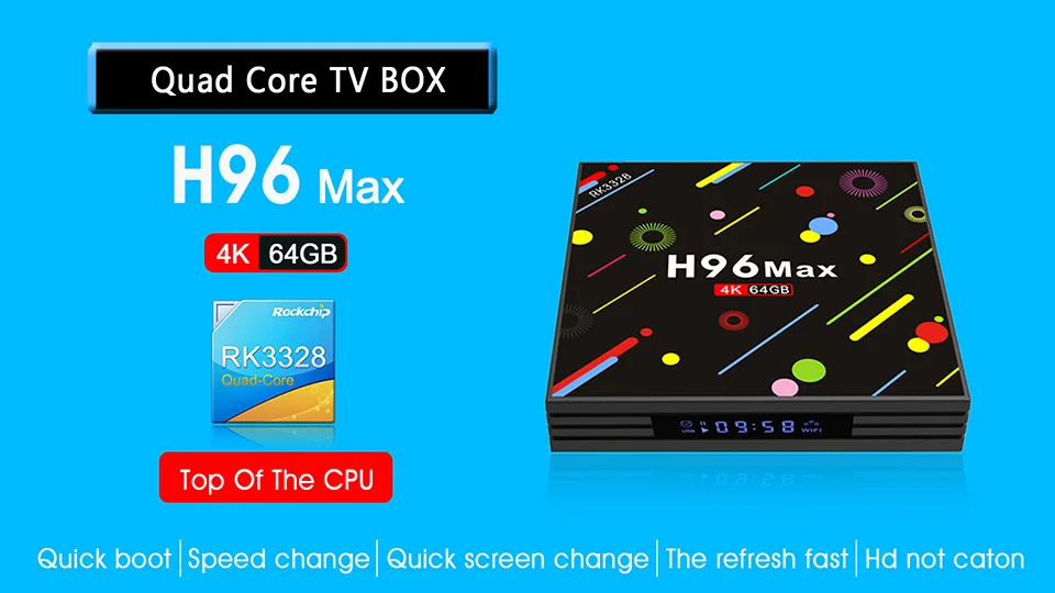 H96 MAX 4G ram 64G rom Android 7,1 smart tv box с беспроводной клавиатурой Rockchip RK3328 четырехъядерный с поддержкой H.265 UHD BT 4K