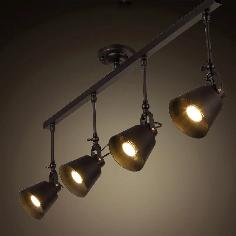 Винтажный потолочный светильник 1/2/3/4 креативный дорожка тканевый кофейный бар