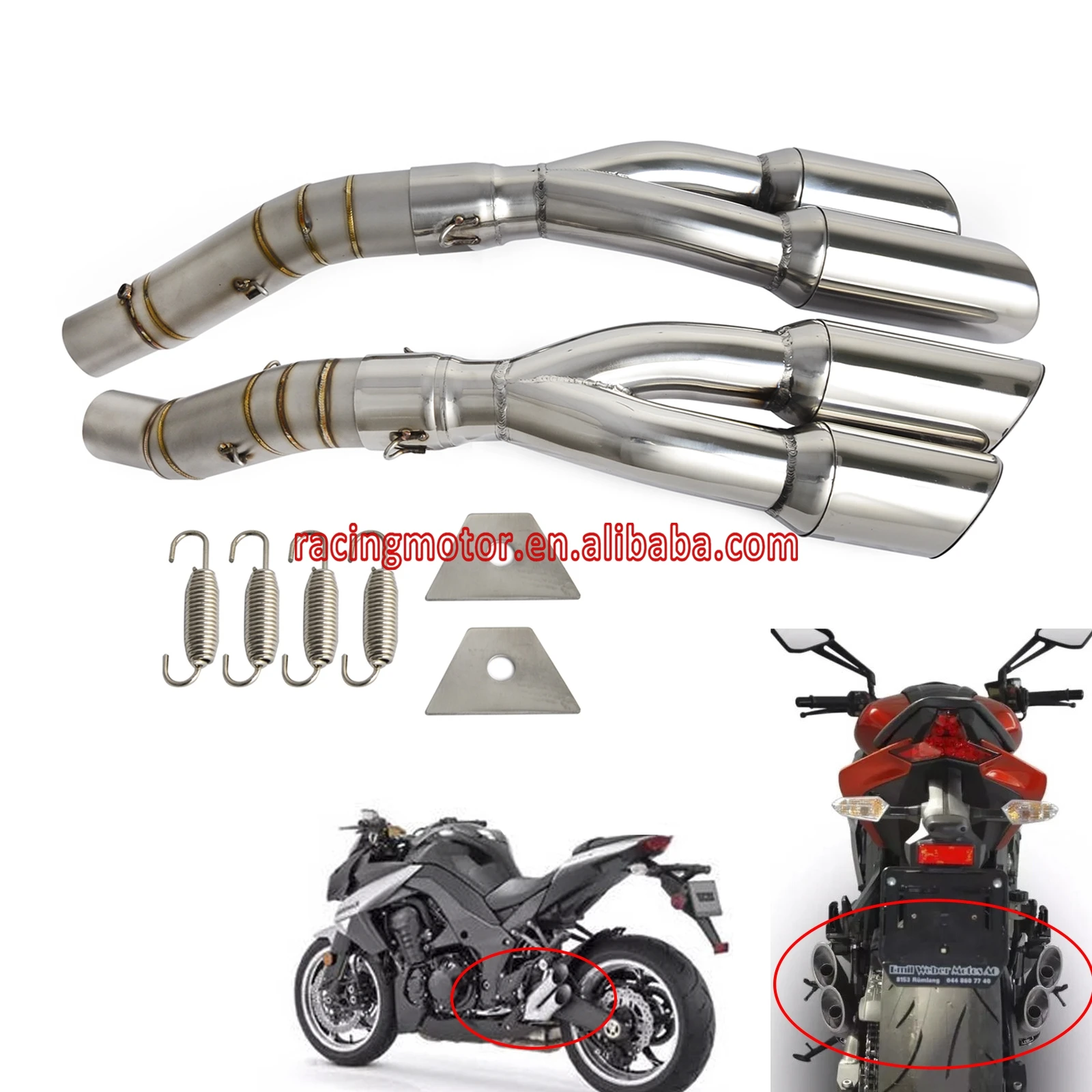 NICECNC мотоцикл выхлопной трубы для Kawasaki Z1000 2010 2011 2012 2013 2014 2015 2016 Z 1000 глушитель