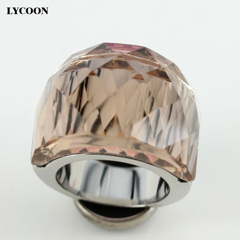 Лидер продаж! Женское кольцо с кристаллами LYCOON из нержавеющей стали 316L