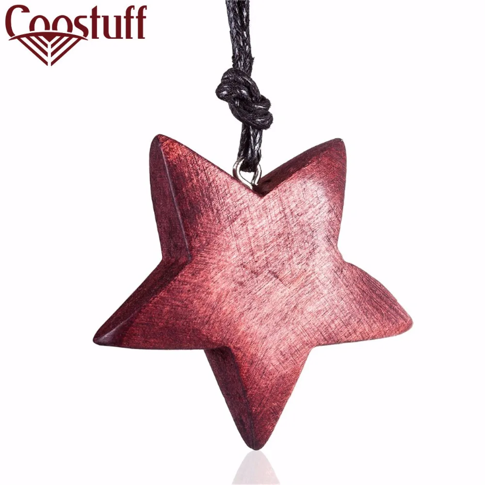 Колье Для женщин основа для кулонов и ожерелья Деревянный звезды кулон длинное
