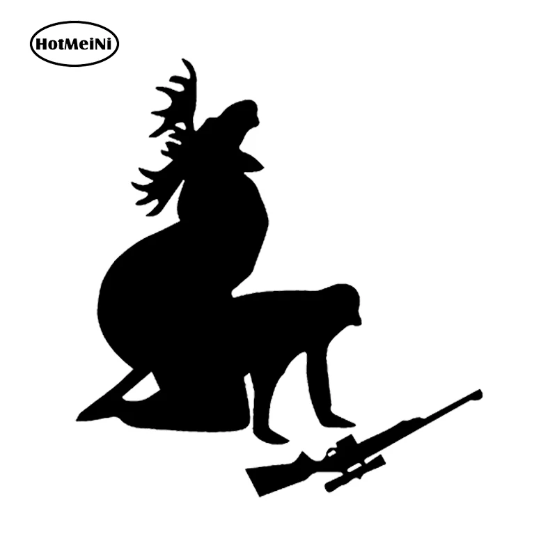

HotMeiNi 13*12 см lok Hunter персонализированные наклейки для автомобиля наклейки как я люблю мое мясо теперь Забавный Moose охотник черный/серебристый