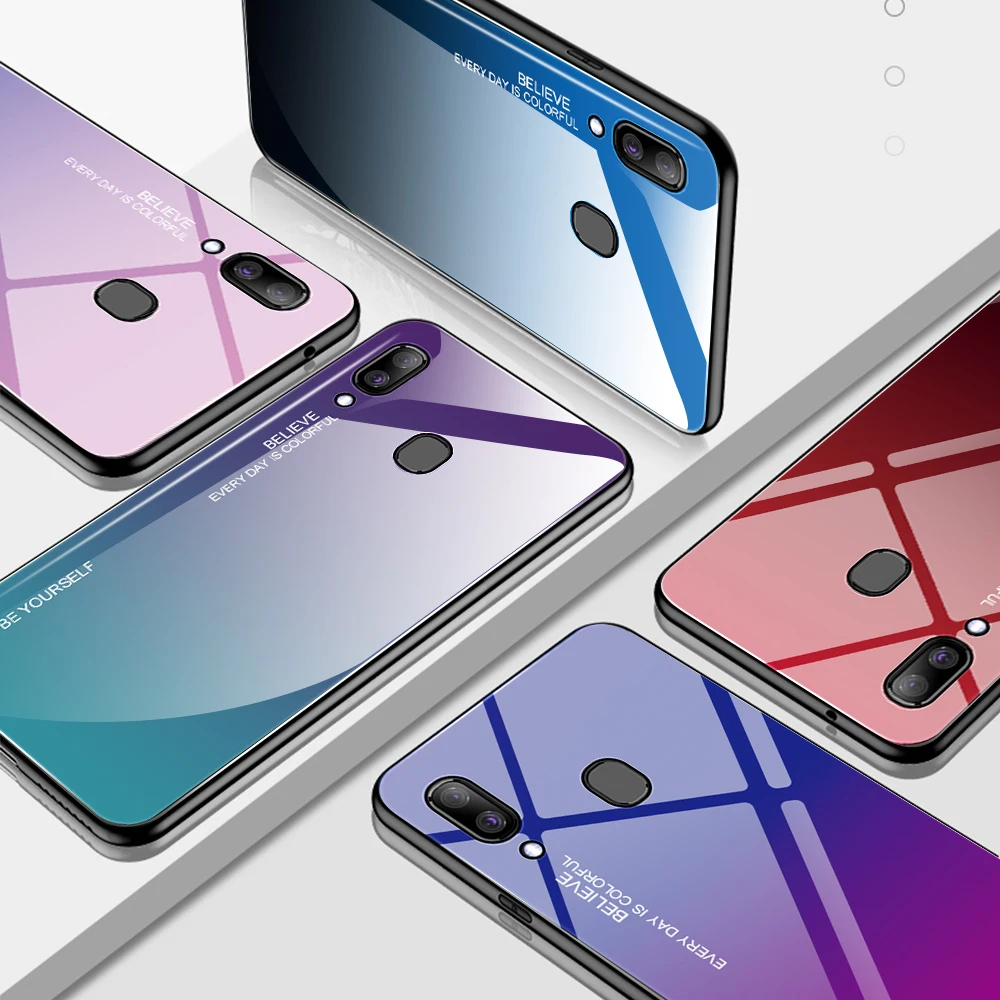 Shockproof Glass Phone Cases For Samsung Galaxy A30 A50 A70 A20 A10 M10 M20 M30 M40 S10 S10E S8 S9 Plus A7 2018 Back Cover |