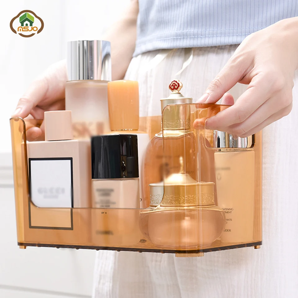 Msjo органайзер для ванной комнаты акриловый косметический ящик макияжа коробка
