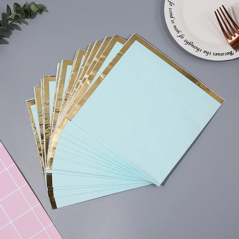 Set 12 16 шт./упак. одноразовые Бумага салфеток Love с днем рождения письмо домашний декор Фольга золотом для детей День рождения украшения - Цвет: Set 12