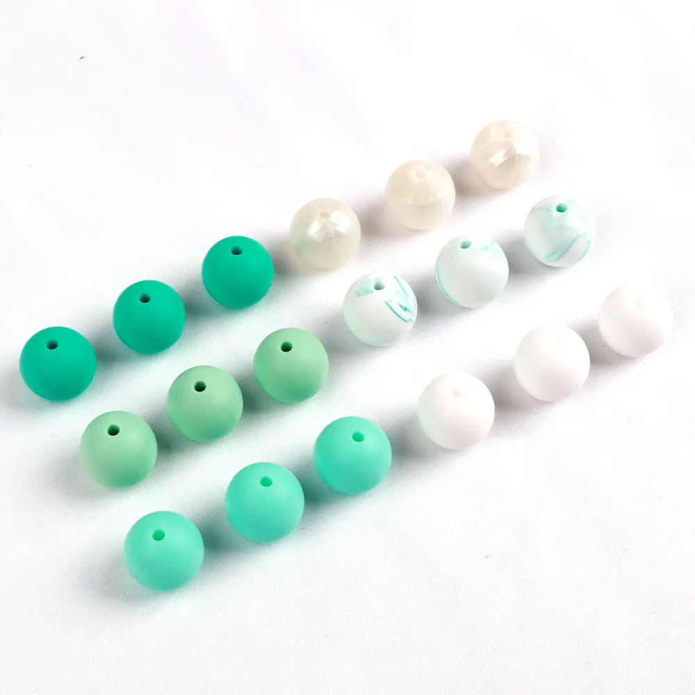 TYRY.HU 100pc Round Silicone Beads Food Grade Nursing Bead Teething For Baby Teethers Necklace DIY BPA Free 12mm | Украшения и