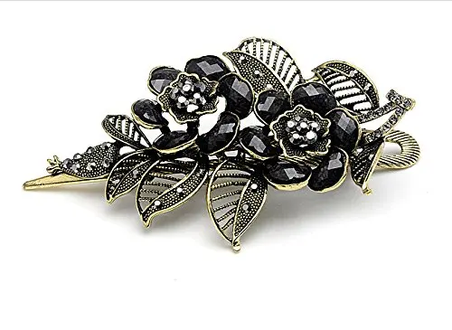 Винтажные Ювелирные изделия Кристалл бронзовая Роза горный хрусталь заколки для