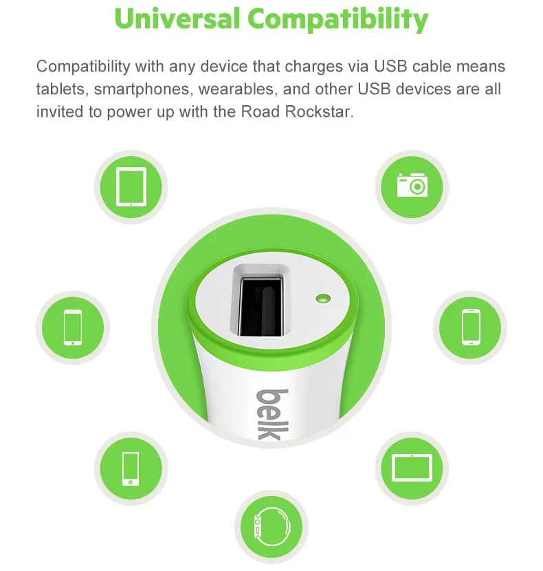 Belkin Премиум Универсальный USB Автомобильное зарядное устройство 2.1A для планшета и