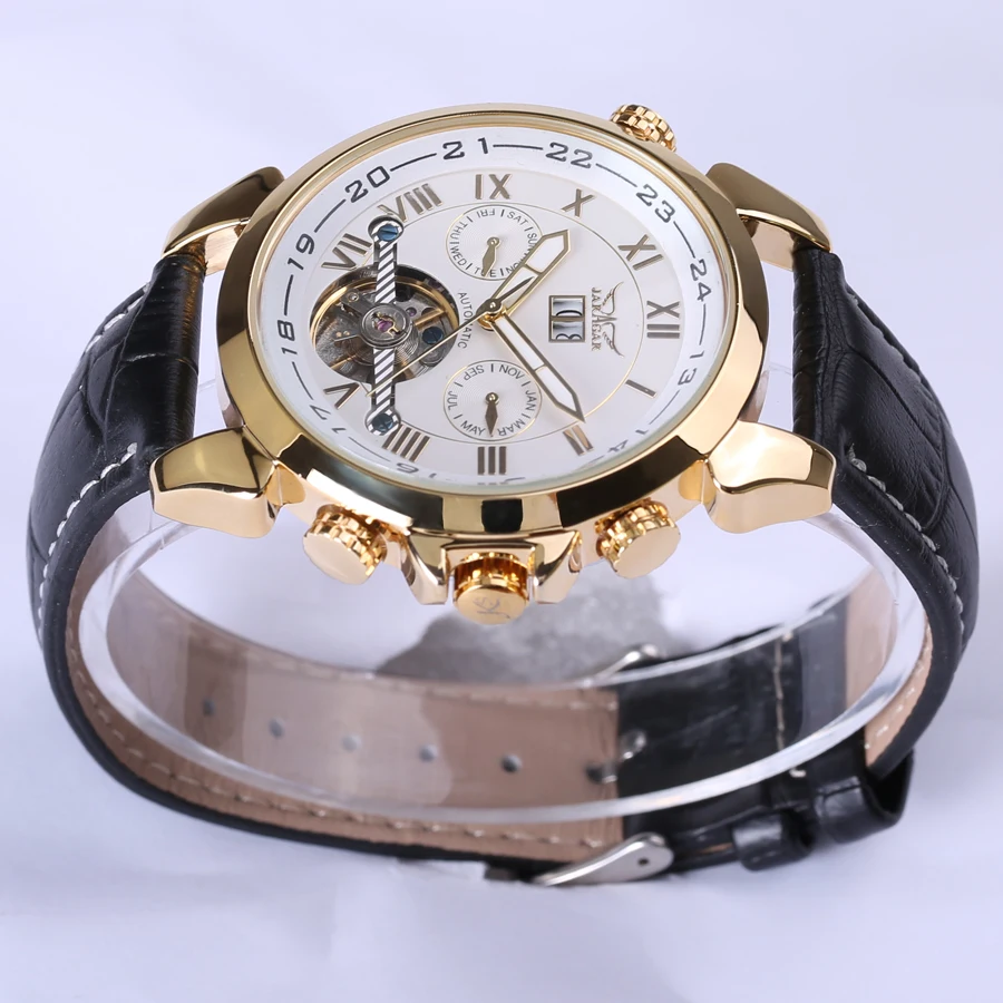 Мужские наручные часы Jaragar Роскошные автоматические механические Tourbillon с
