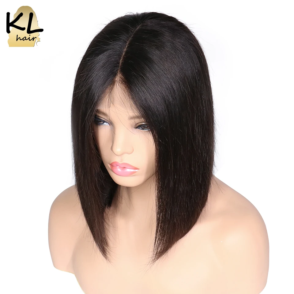 KL Hair 13x6 глубокая часть человеческих волос парики натуральные черные цвет #4